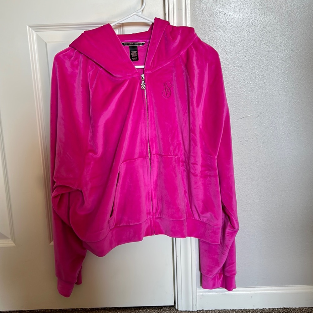 This a super cute Magenta Pink Velvet Victoria Secret Jacket.